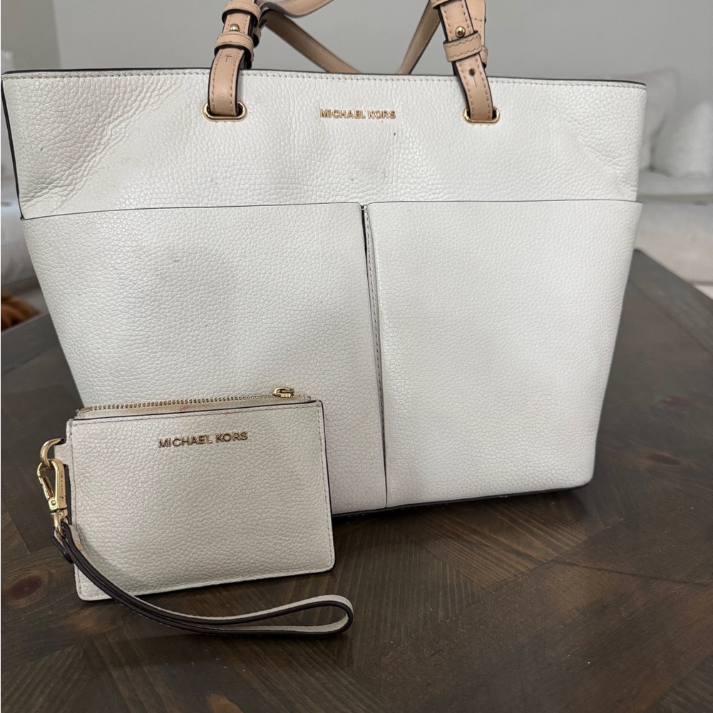 Michael Kors White Saffiano Leather Tote